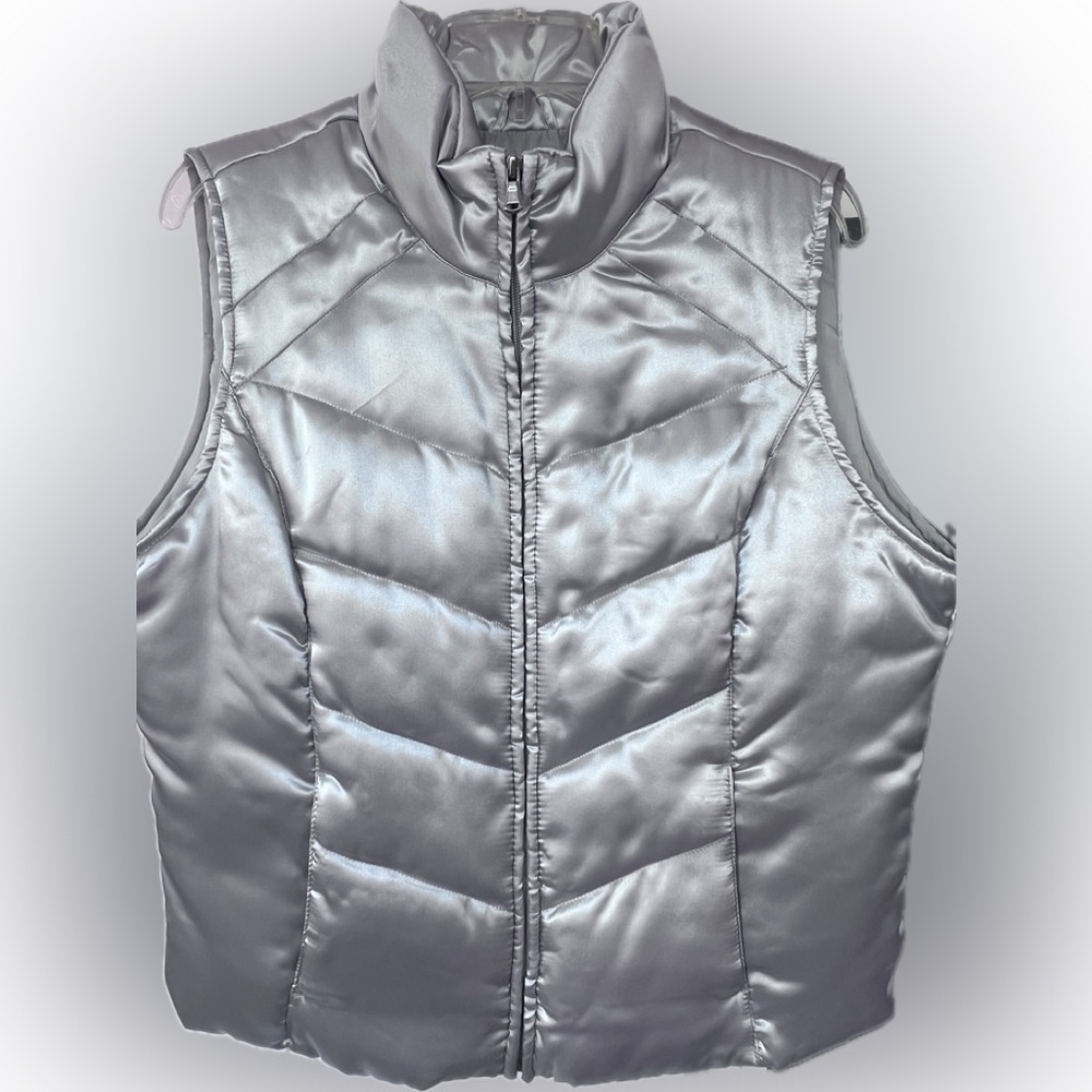Silver Women's Puffer Vest